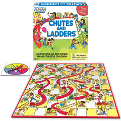Winning Moves Classic Chutes and Ladders board with 1970s artwork for nostalgic family play