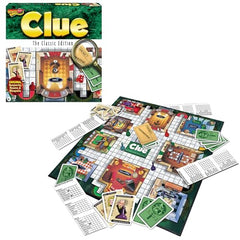 Winning Moves Clue Classic suspect lineup and weapons set for immersive whodunnit gameplay