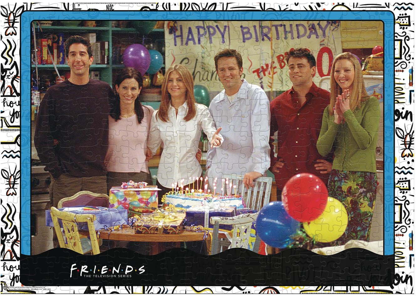 Winning Moves Friends birthday scene 1000pc puzzle, perfect for fans and cozy evenings.