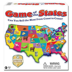 Winning Moves Game of The States trucks enable hands-on gameplay while moving goods.