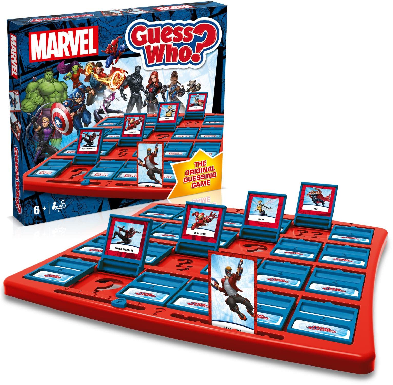 Winning Moves Marvel Guess Who? characters laid out for quick gameplay