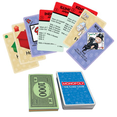 Winning Moves Monopoly The Card Game family-friendly setup during a cozy game night.