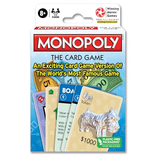 Winning Moves Monopoly The Card Game hand area showing draw and trade mechanics for strategy.