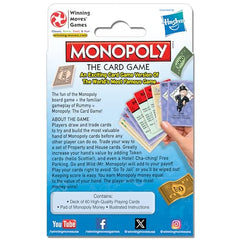 Winning Moves Monopoly The Card Game money pad and instructions supporting guided, friendly play.