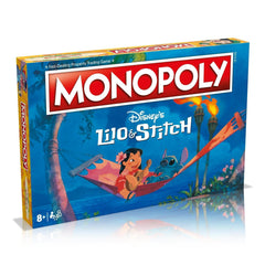 Winning Moves Lilo & Stitch Monopoly board featuring character tokens and colorful properties.