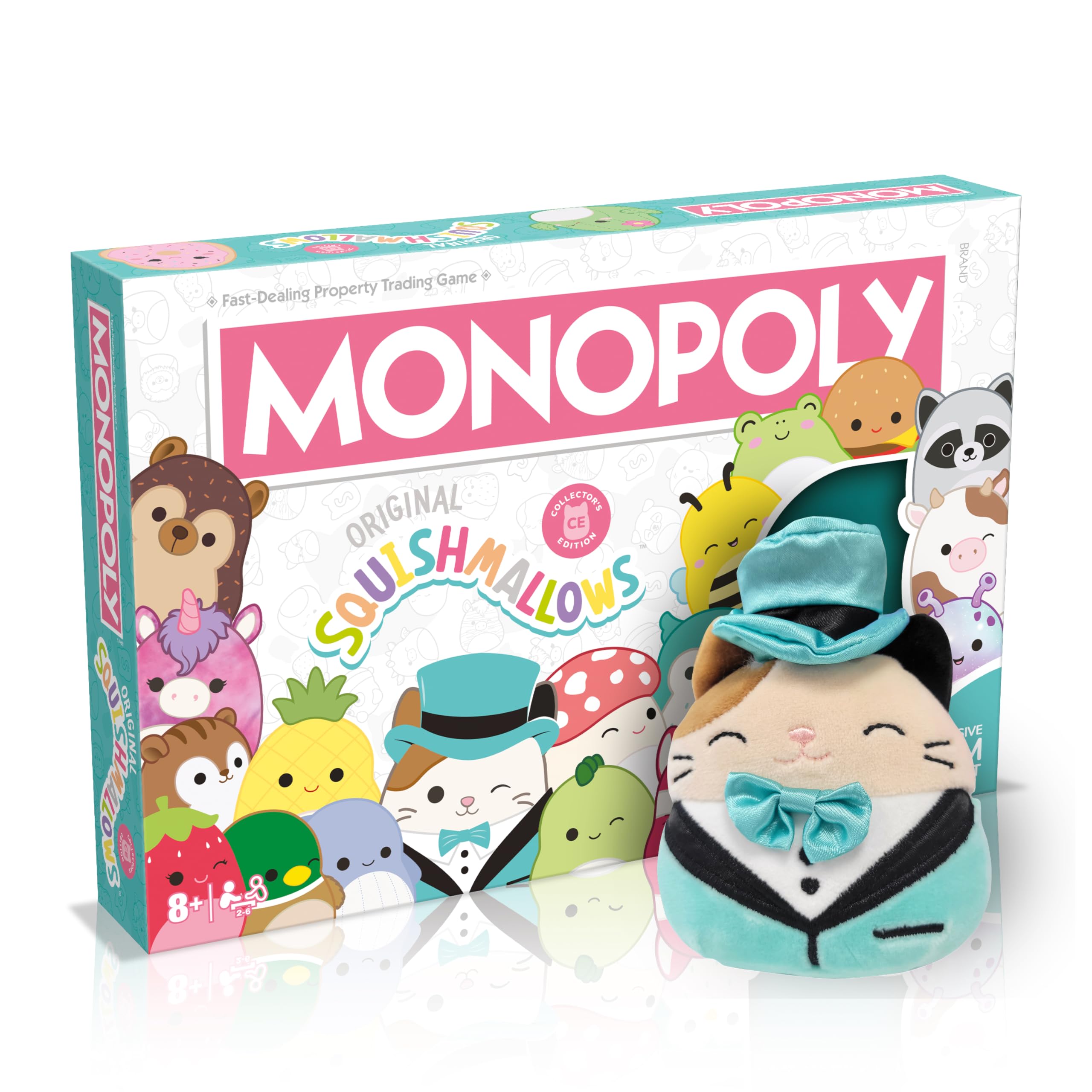 Winning Moves Monopoly Squishmallows Brock the Bulldog character boosts theme depth