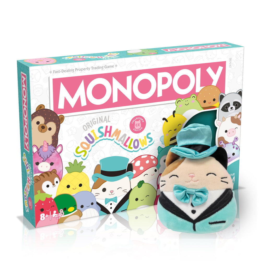 Winning Moves Monopoly Squishmallows Brock the Bulldog character boosts theme depth