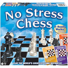 Winning Moves No Stress Chess cards illustrate moves for quick skill building.