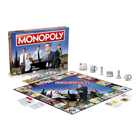 Winning Moves The Office Monopoly includes six metal tokens for familiar gameplay prompts.
