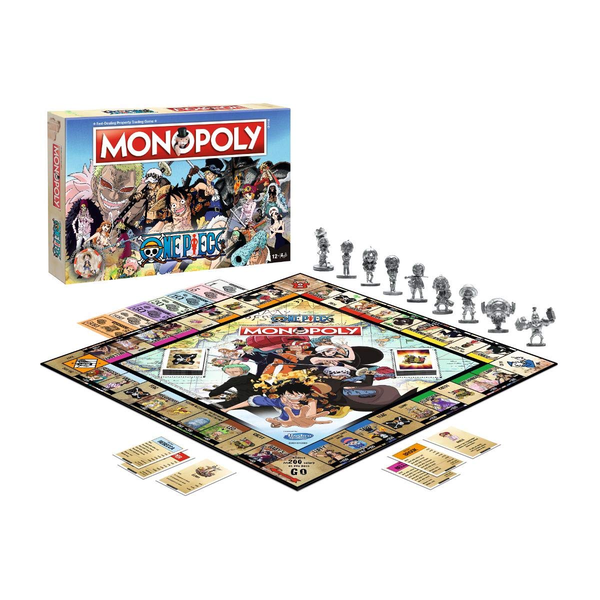 Winning Moves One Piece Monopoly chest and flag cards add exciting twists to turns