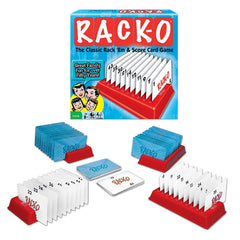 Winning Moves Rack-O with 60 cards and 4 racks for quick, family-friendly competition.