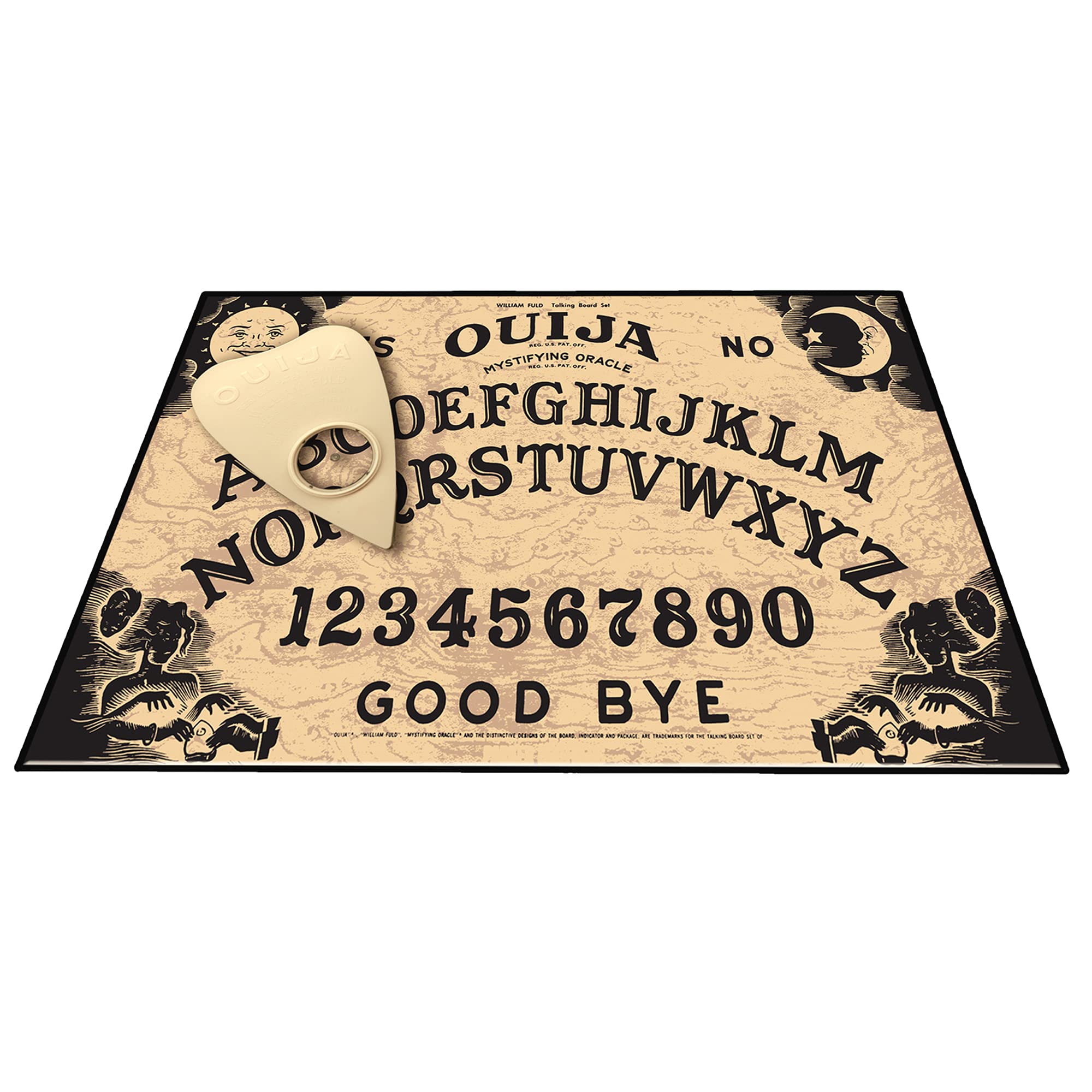 Winning Moves spirit board with thick wood construction for lasting fun.