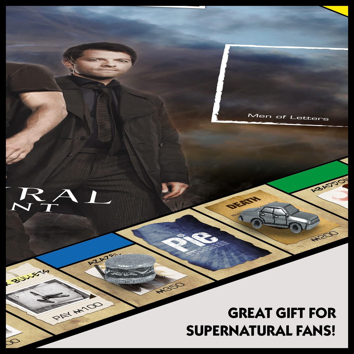 Game board of Winning Moves Supernatural Monopoly shows sites and strategy