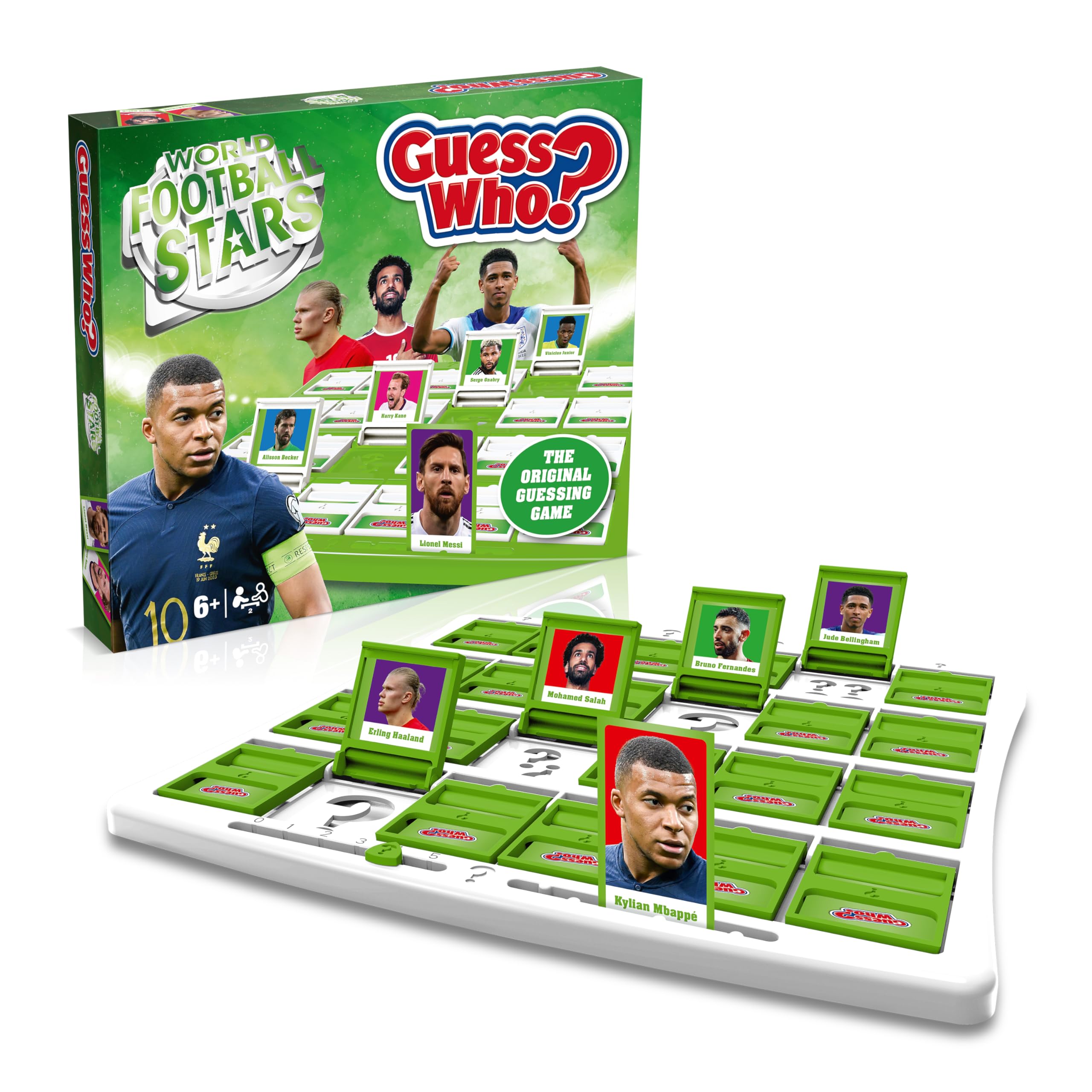 Guess Who? cards spread showcasing 24 players for fast rounds