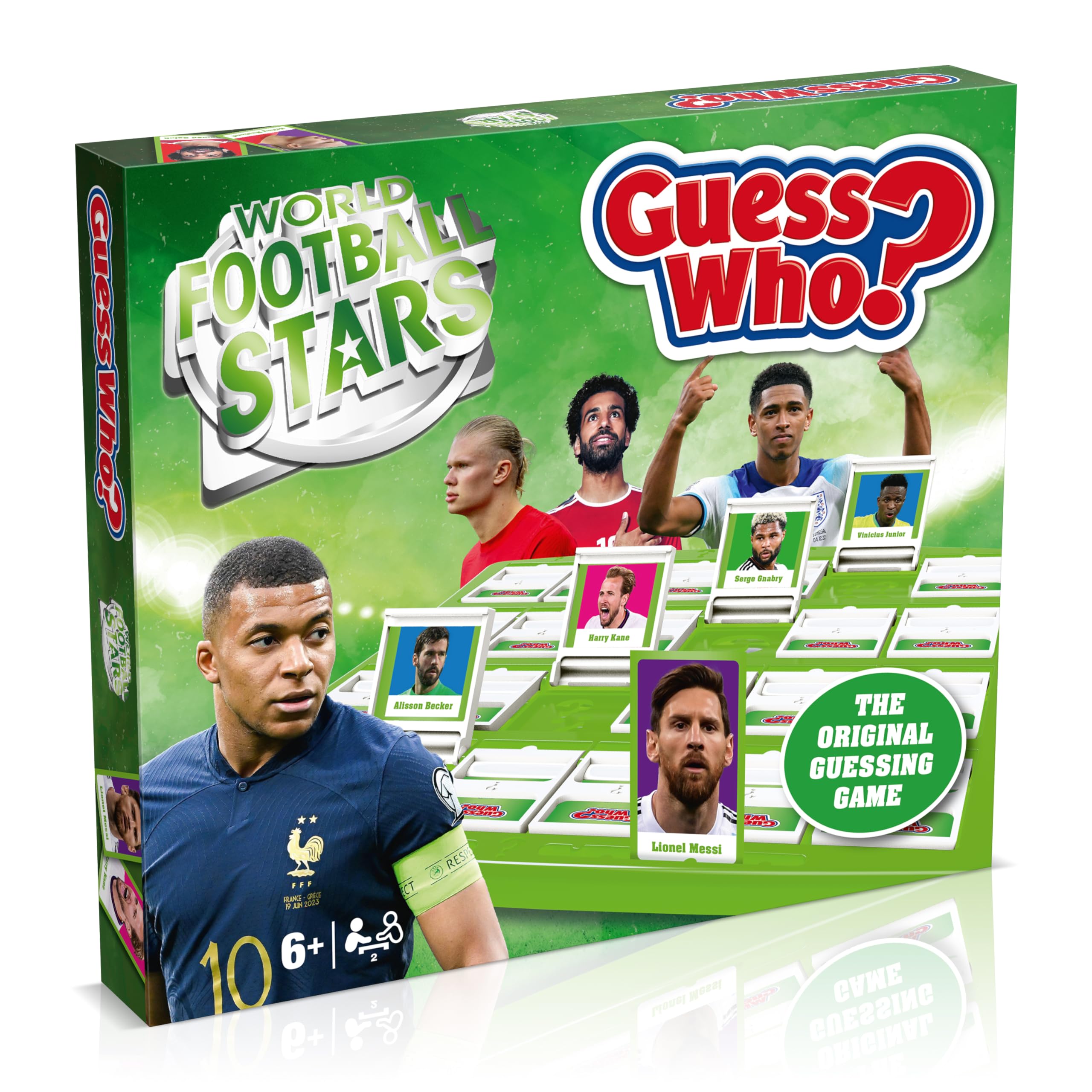 Winning Moves Guess Who? front box with football legends, ideal for fans