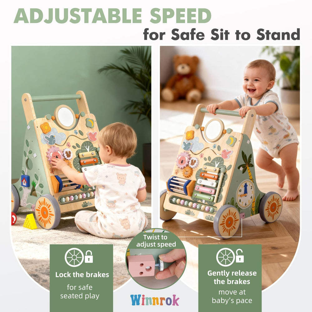 Winnrok walker Montessori panel promotes hand-eye coordination