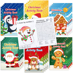 Winrain 24pcs Christmas activity books bulk cover for classroom gifting.
