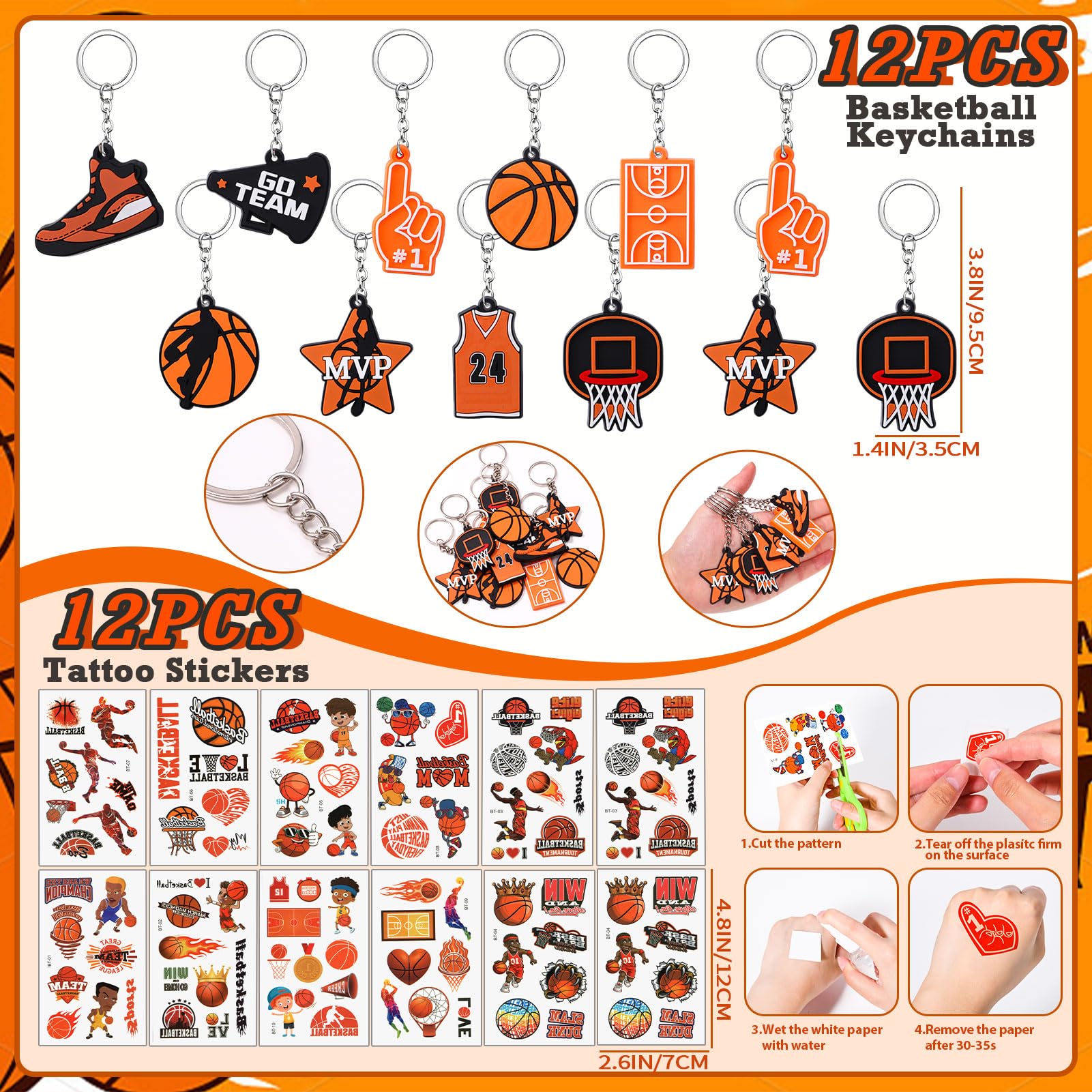 Winrayk basketball tattoo stickers add playful accents to outfits