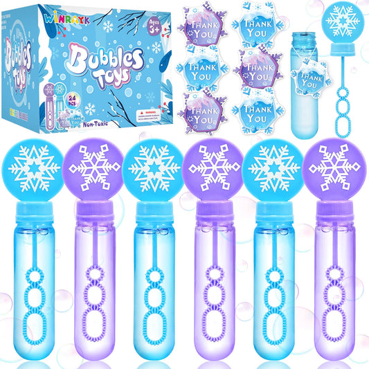 Winrayk snowflake bubble wands 24-pack brighten winter playtime.