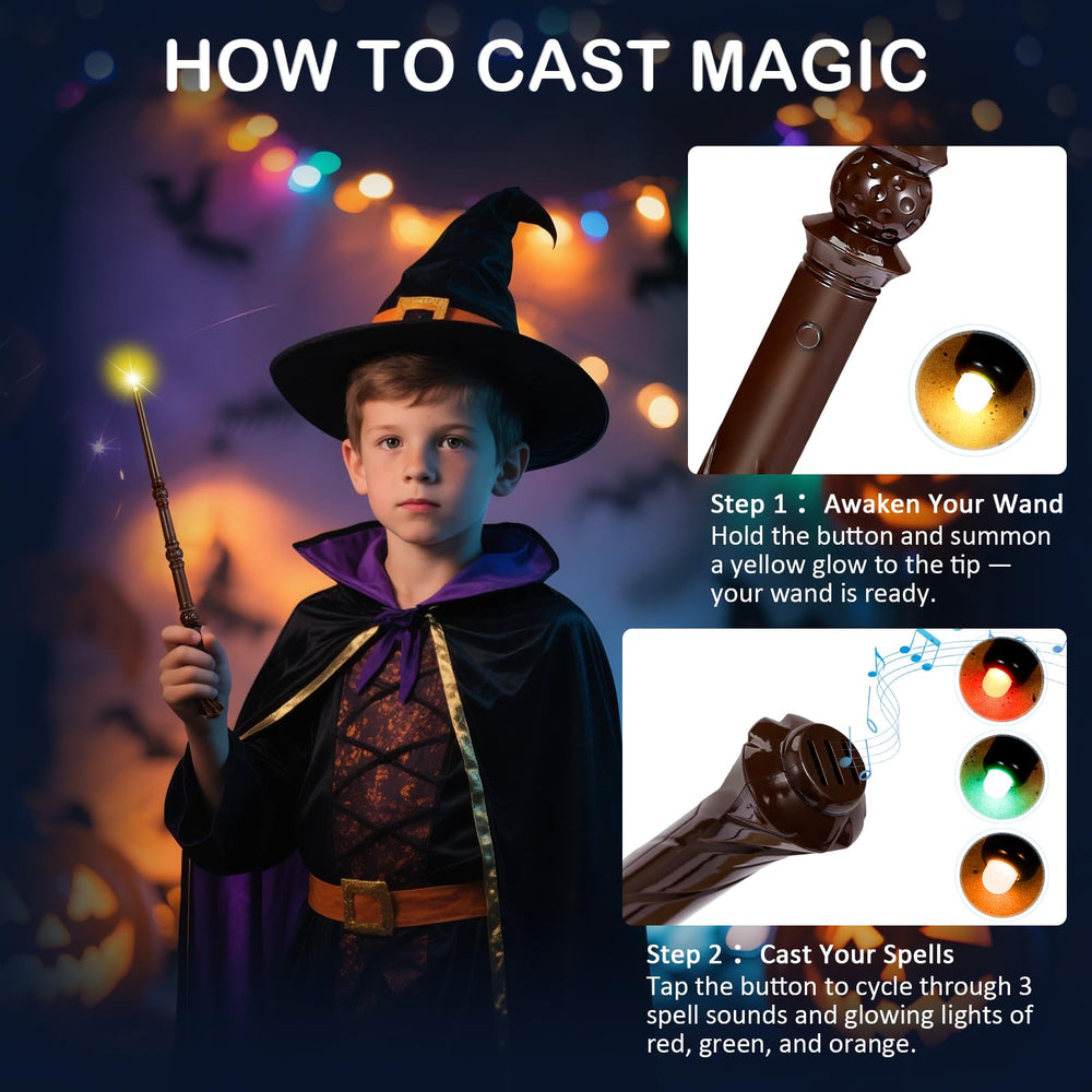 WinSence light-up wizard wand red glow demonstrates dramatic spell effects