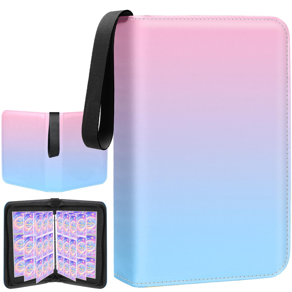 Winsing card binder pink-blue cover pattern supports kid-friendly organization.
