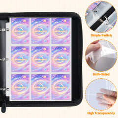 High-transparency inner sleeves of the Winsing Card Binder allow quick viewing of cards.