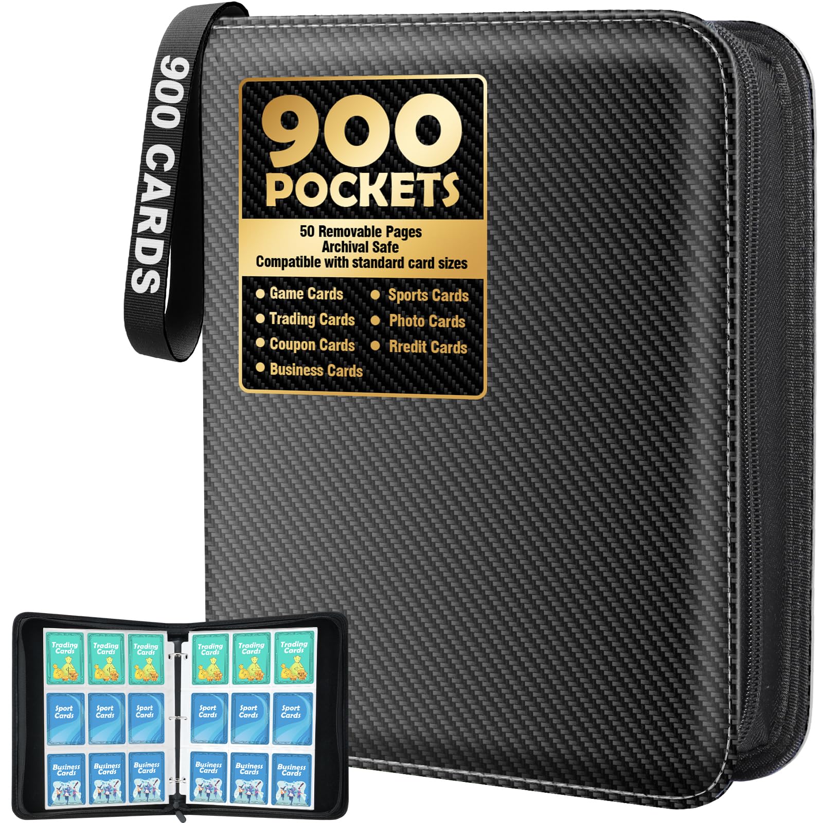 Winsing Card Binder outer cover in pink and blue shows durable, waterproof protection for cards.