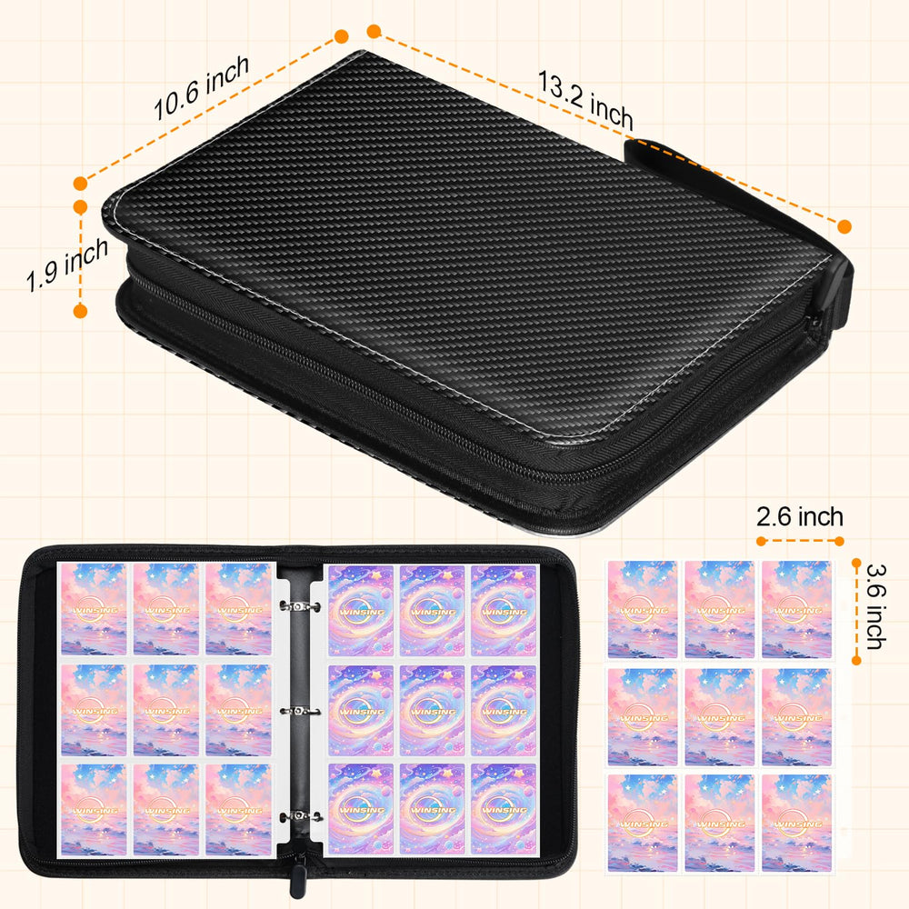 Removable sheets on the Winsing Card Binder enable organized 400-card storage.