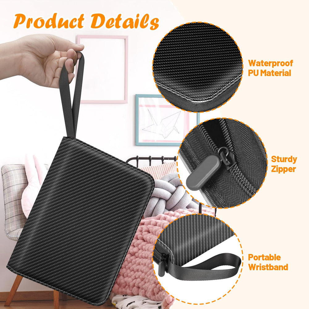 Wristband carry feature on the Winsing Card Binder makes transport easy.