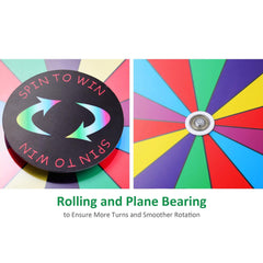 WinSpin 12in prize wheel tabletop, anti-slip base for stable spins
