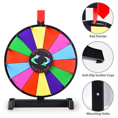 WinSpin 12in prize wheel tabletop, customizable template for logos and text