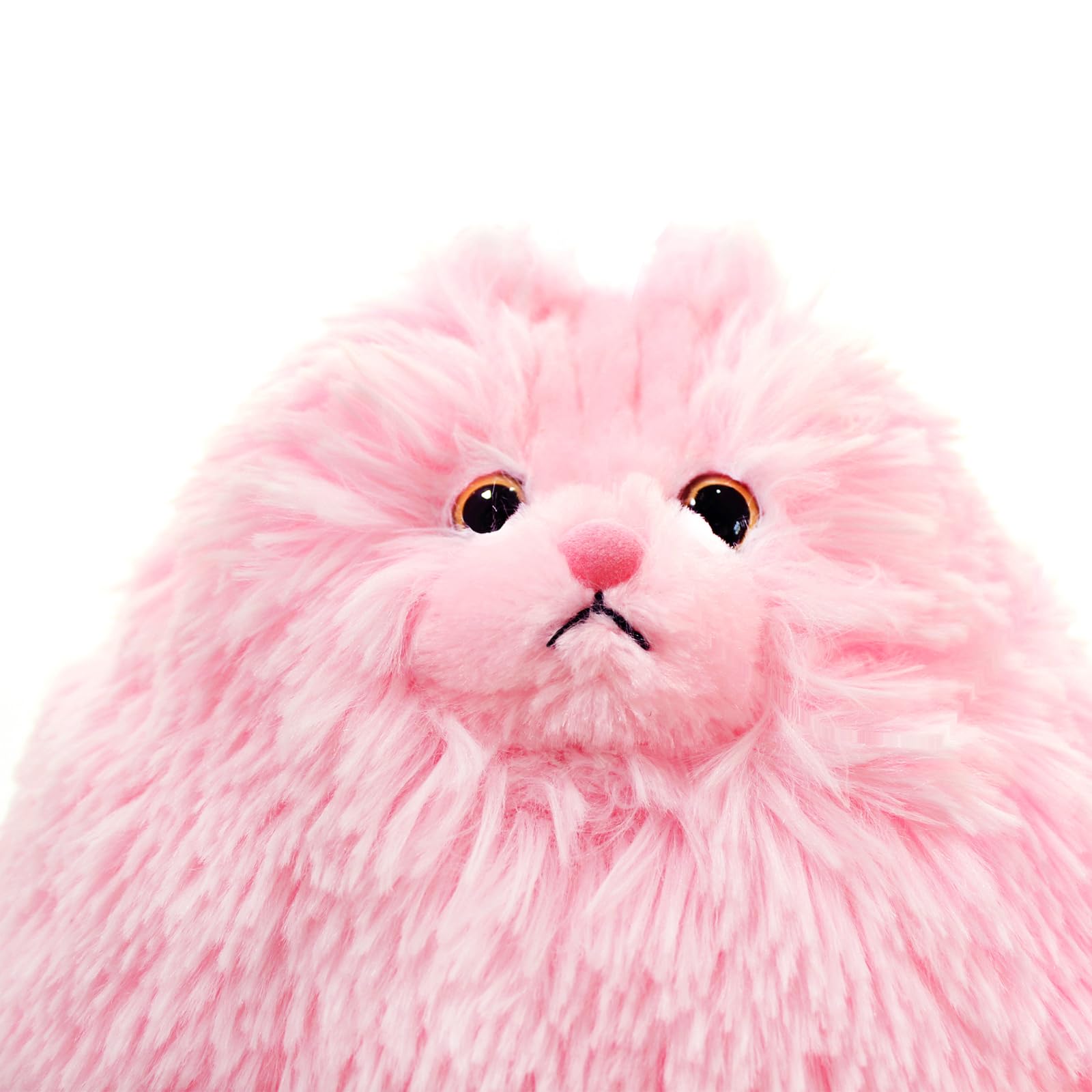 Winsterch pink cat face detail with tiny eyes and nose for imaginative play.
