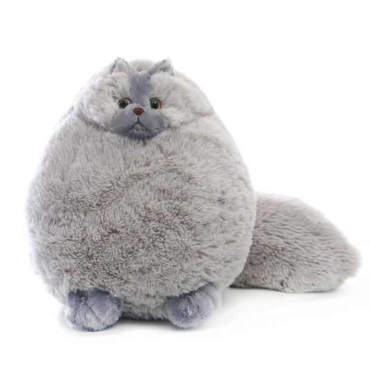 Winsterch gray stuffed cat 10in full view for cuddling and display.