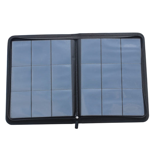 WINTRA binder side-loading pockets for easy access and secure card storage.