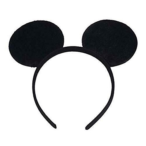 Winvin black mouse deluxe ears headband, comfortable for kids and adults