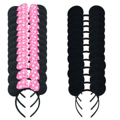 Winvin mouse ear headband with black polka dots for playful party vibes