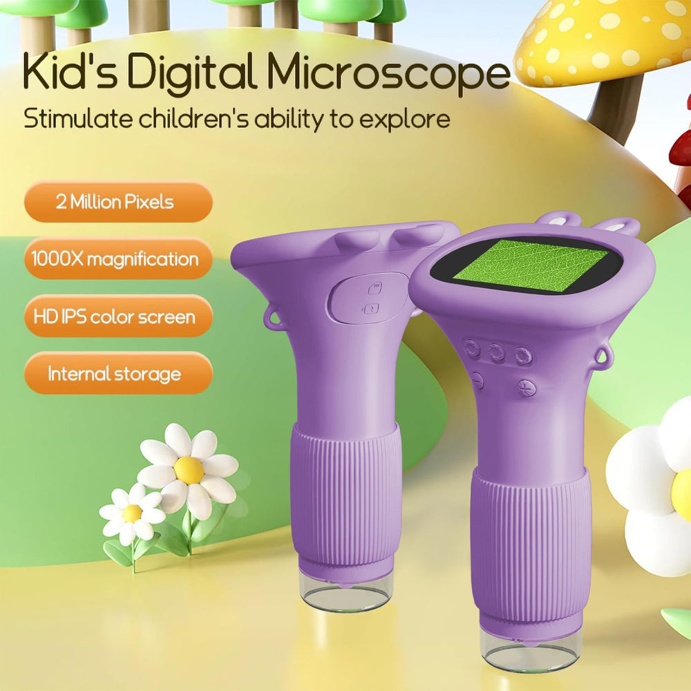 WINWEND Kids Microscope Adjustable LED lights improve visibility in any lighting.