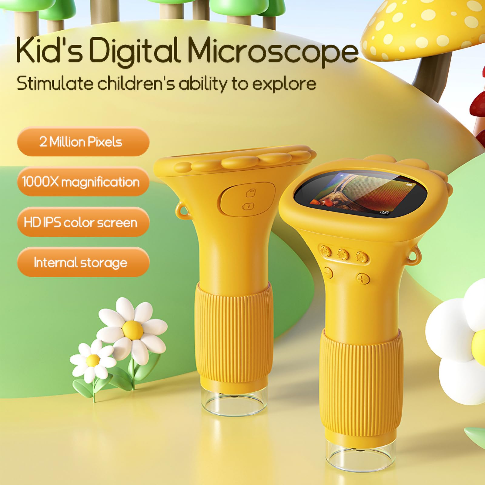 WINWEND pocket-microscope eight LED lighting for clear images in low light