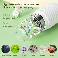 WINWEND microscope with eight LEDs and six brightness levels for clear images