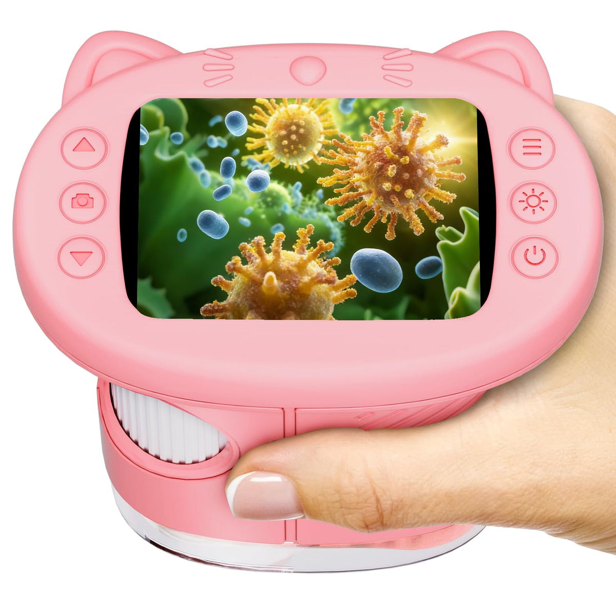 WINWEND pocket microscope 2.4-inch screen enables bright visuals for quick classroom demos.