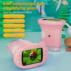 WINWEND pocket microscope 50x-1000x magnification reveals tiny leaf veins and coin textures.