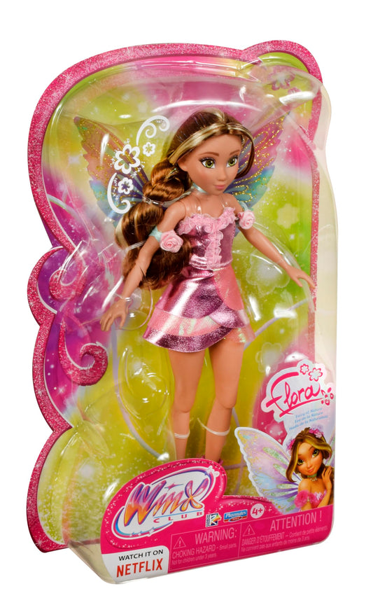 Flora Fairy Doll metallic pink dress for vibrant storytelling