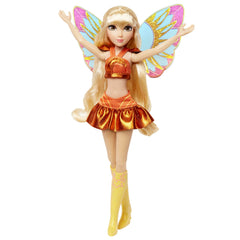 Winx Club Stella long blonde hair with tinsel highlights offers styling fun.