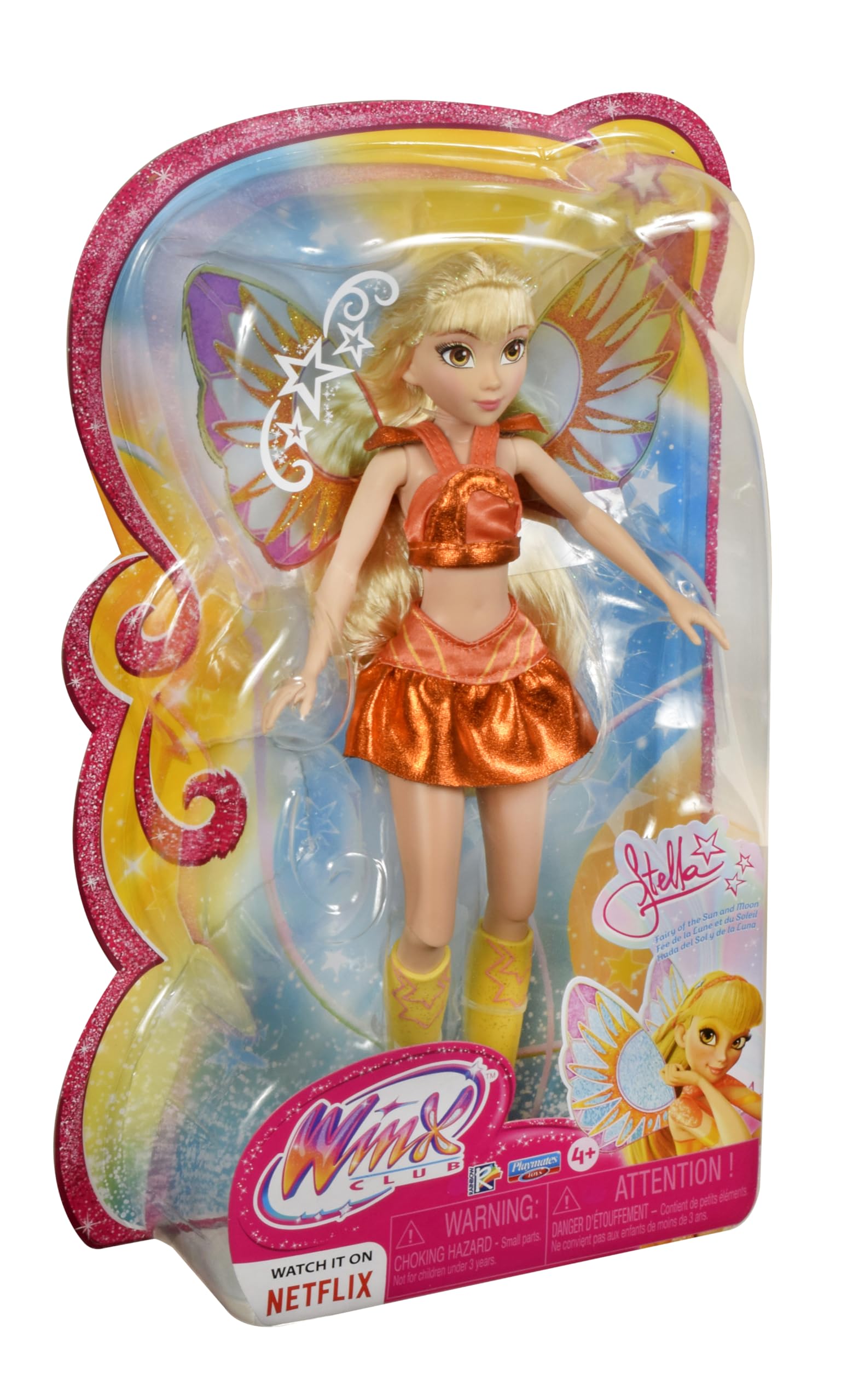 Winx Club Stella orange glitter outfit inspires vibrant storytelling and dress-up.