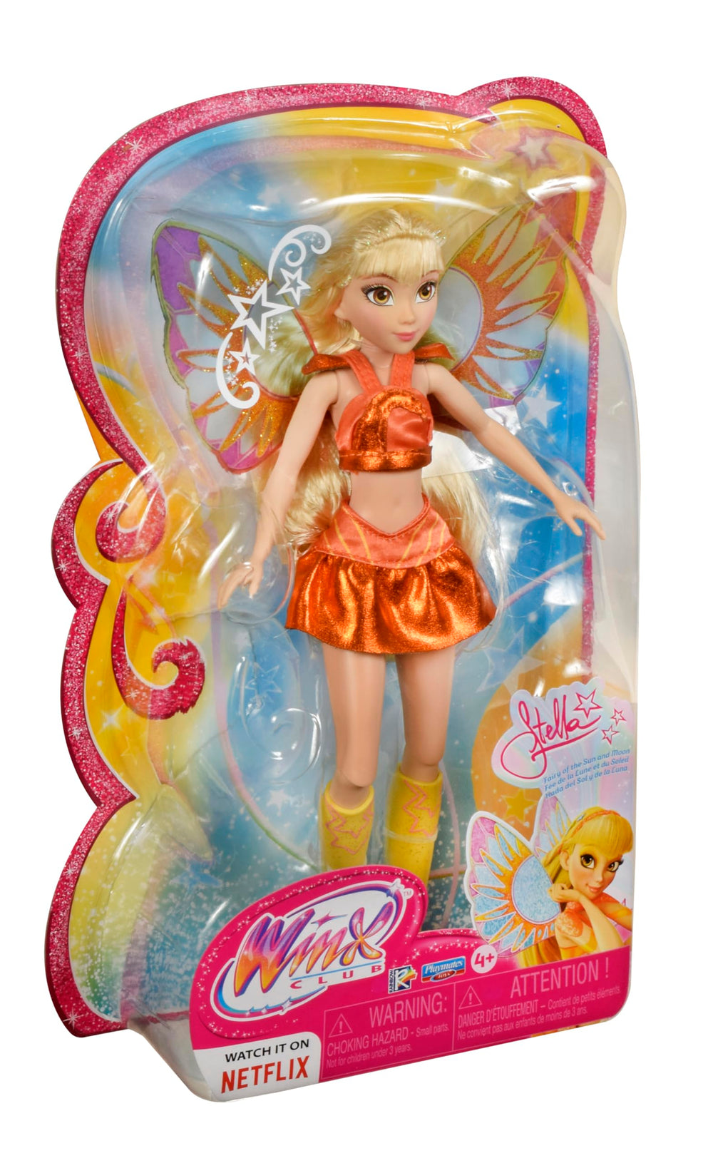 Winx Club Stella orange glitter outfit inspires vibrant storytelling and dress-up.