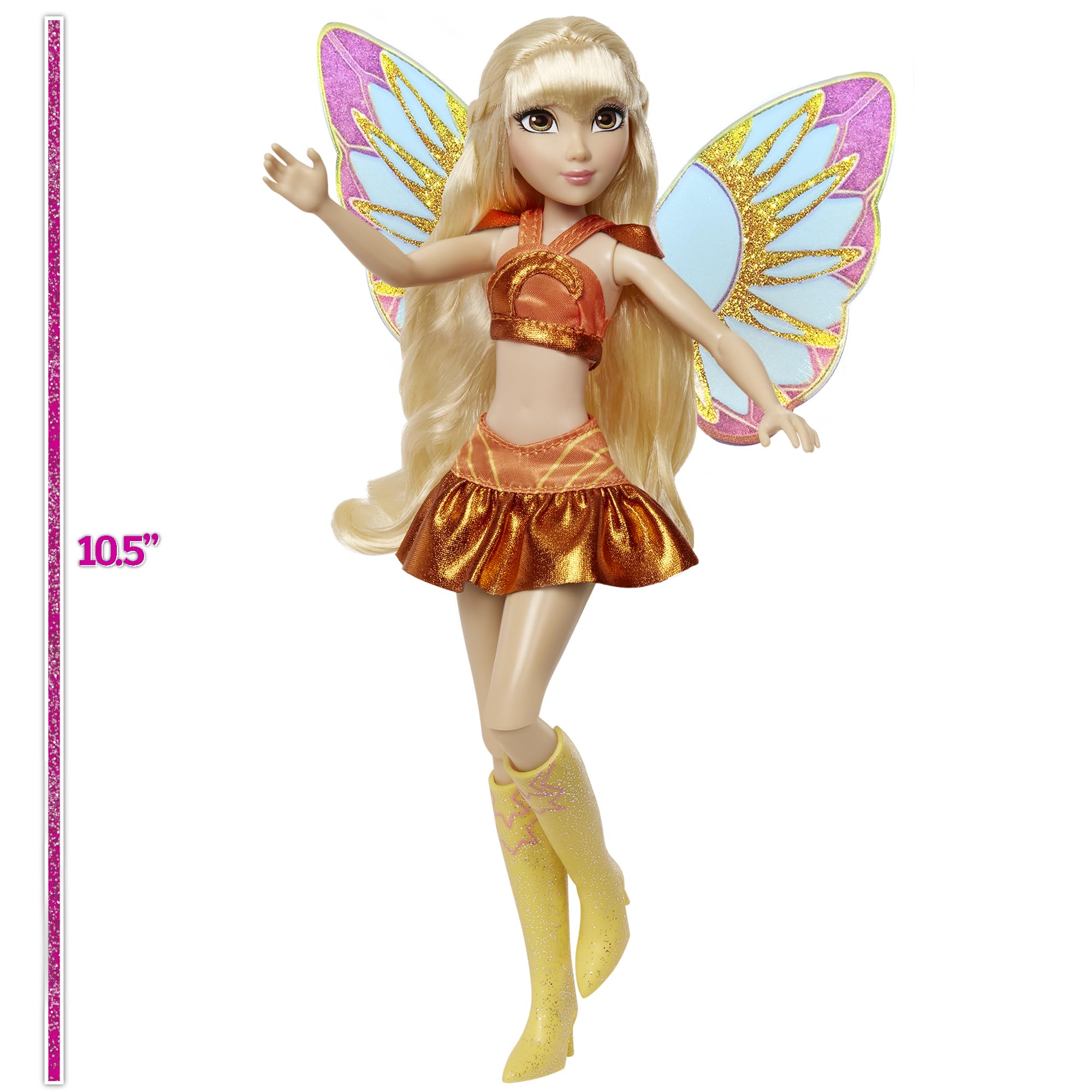 Winx Club Stella translucent glitter wings for soaring imaginary adventures.