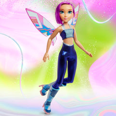 Metallic purple Tecna design with tech-style outfit and boots.