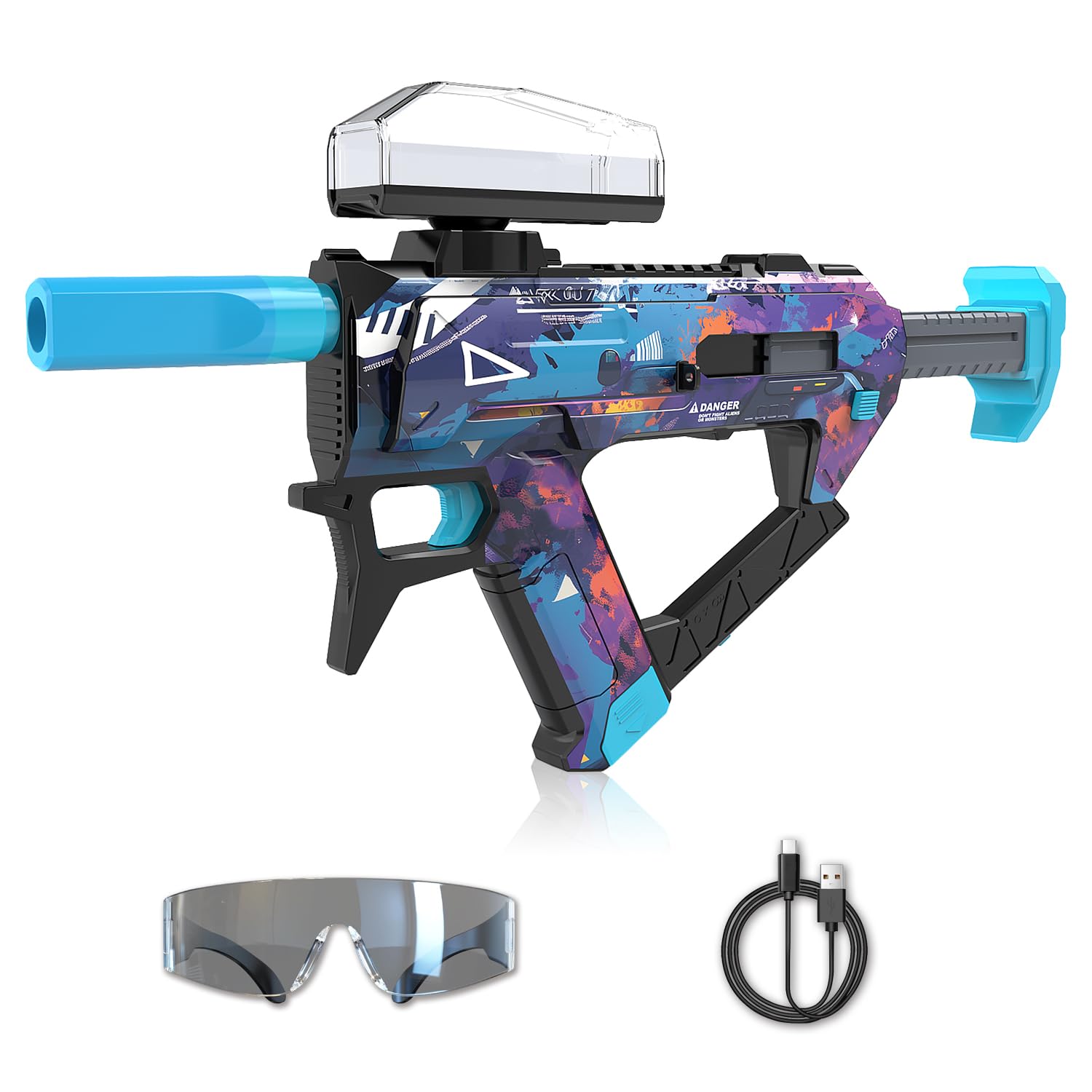 Winyea Electric Gel Ball Blaster in firing action for outdoor battles