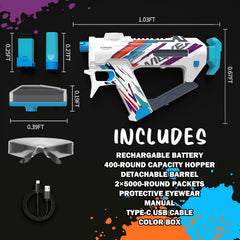 Winyea Tag Electric Crystal Splatter demonstrates a long range of 65.5 feet