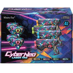 Winyea Tag laser tag guns and wired vest set, four-pack, ideal for outdoor family battles.